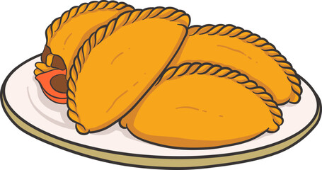 pastel traditional market snack cartoon