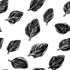 Collection of Raw Spinach digital art, Raw Spinach vector graphic, repetitive pattern