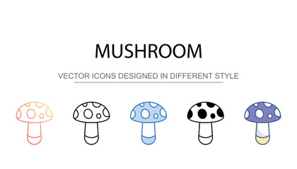 Mushroom icon design with white background stock illustration
