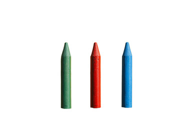 Colorful crayons on a white background