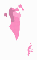 Bahrain dotted map. Digital style map of the country on white background. Bahrain shape with circle dots. Colored dots style. Small size circles. Amazing vector illustration.