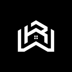 The combination of the letters RW and house makes a luxurious logo.