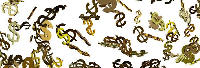 US Dollar sign symbols 3d close up