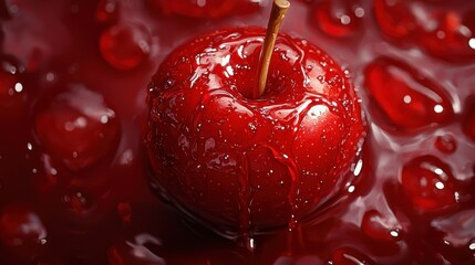 Delicious candy apple delight colorful dessert digital art studio setting close-up view sweet treat concept