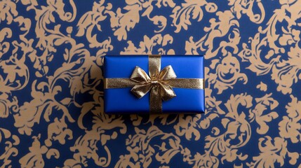 Elegant Gift Box on Ornate Patterned Background for Celebrations