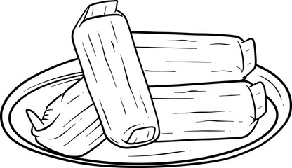 lemper traditional market snack outline