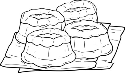 putu ayu traditional market snack outline