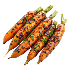 Caramelized Balsamic Glazed Carrots on transparent background