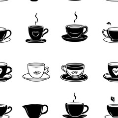 Obraz premium Chai tea tiled design, Chai tea repeating background illustration