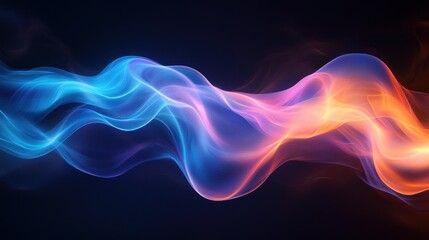 Naklejka premium Abstract flowing vibrant blue and orange wave.