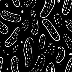 Collection of Cucumbers continuous icon pattern, Cucumbers vectorized artwork