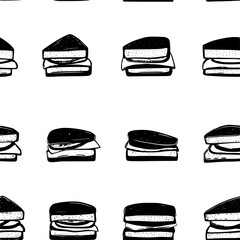 Cucumber Sandwiches tiled design, Cucumber Sandwiches repeating background illustration