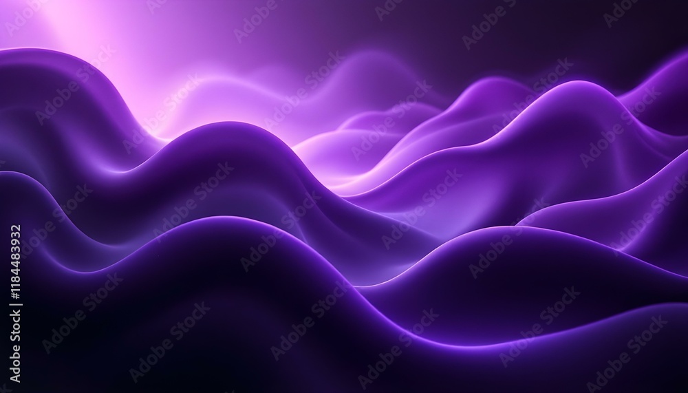 Poster Simple gradient purple abstract background with smooth waves and curves flowing abstract purple wave background design for modern design projects. Abstract blue and purple wave background