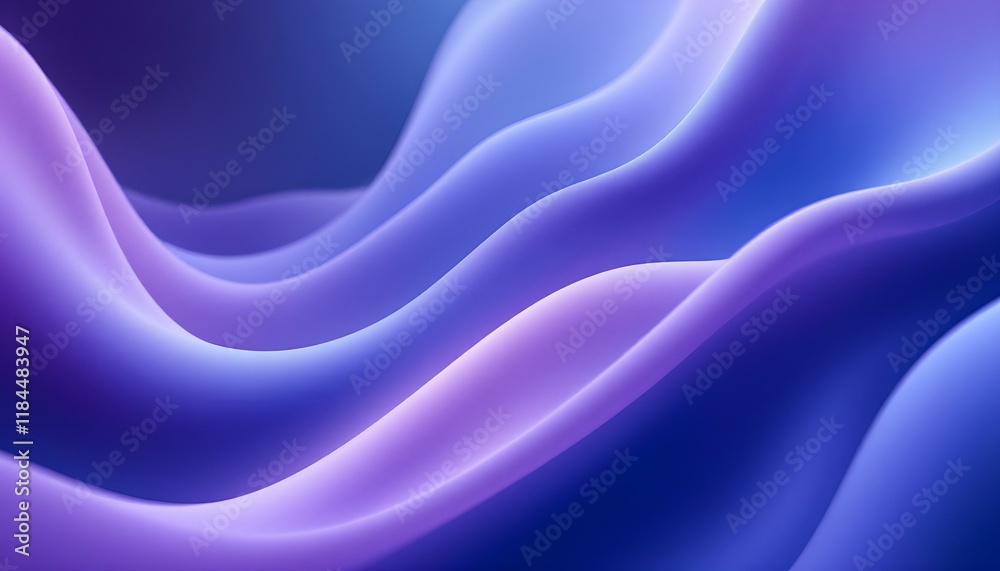 Poster Simple gradient purple abstract background with smooth waves and curves flowing abstract purple wave background design for modern design projects. Abstract blue and purple wave background