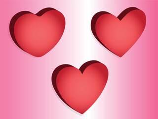 3D Valentine heart icon. Collection of heart illustrations, Love symbol icon set, Artistic heart love symbols isolated on gradient paink and white background . Eps 10 , vector illustration .
