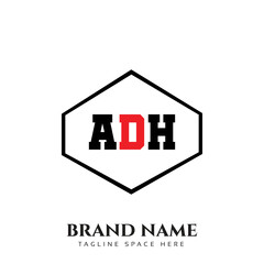ADH logo design, ADH simple and modern logo. ADH luxurious alphabet design
