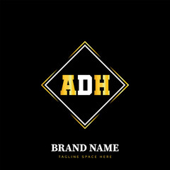 Obraz premium ADH logo design, ADH simple and modern logo. ADH luxurious alphabet design 