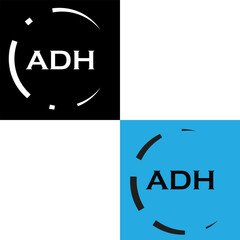 Obraz premium ADH logo design, ADH simple and modern logo. ADH luxurious alphabet design 