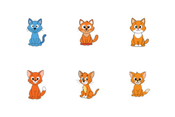 Fototapeta premium set of funny cartoon cats