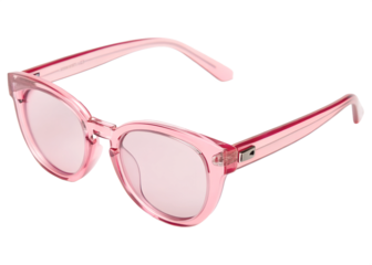sunglasses with glass lenses is pink and looks stylish, isolated on transparent background.