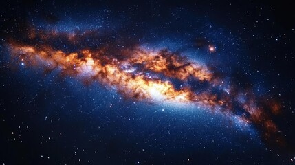 Majestic Milky Way Galaxy Shining Brightly in the Night Sky