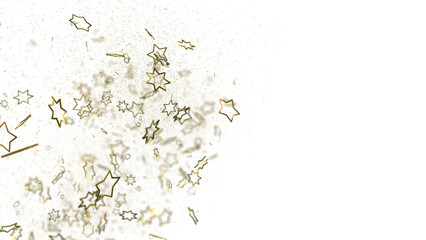 Stars - stars. Confetti celebration, Falling golden abstract decoration for party, birthday celebrate,