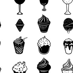 Collection of Sorbet vector icons, Sorbet vector art pattern