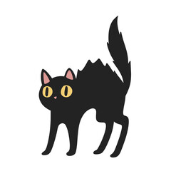 Spooky Black Cat Vector Illustration
