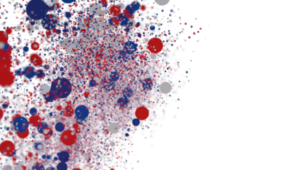 White banner with colorful stars.