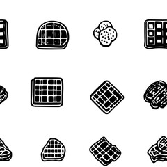 Collection of Waffles vector symbols, Waffles vectorized artwork