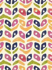 Abstract geometric pattern with colorful shapes on light background