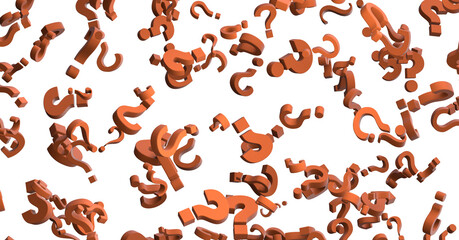 question marks. Computer generated 3d