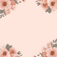 Fototapeta premium Floral Illustration Background Peach Blossoms