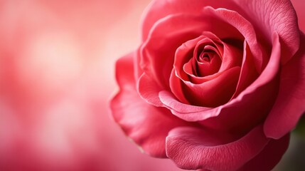 Close-up Pink Rose: Delicate Petals, Romantic Bloom