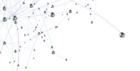 Gene lines and nodes, biological gene structure, 3d rendering.