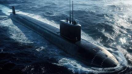 Exploring the capabilities of modern nuclear submarines on the water.