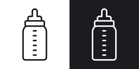 Milk bottle icons. graphic vector icons set