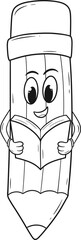 cute happy pencil cartoon hand drawn