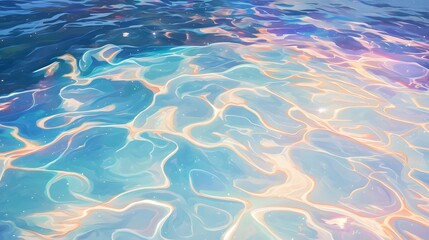 Fototapeta premium A mesmerizing ripple effect on the waters surface creates an enchanting display of color and light