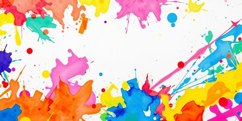 Colorful paint splashes in a vibrant abstract background, concept, creativity, colorful