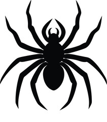 Halloween festive spider silhouette vector illustration isolated on white background
