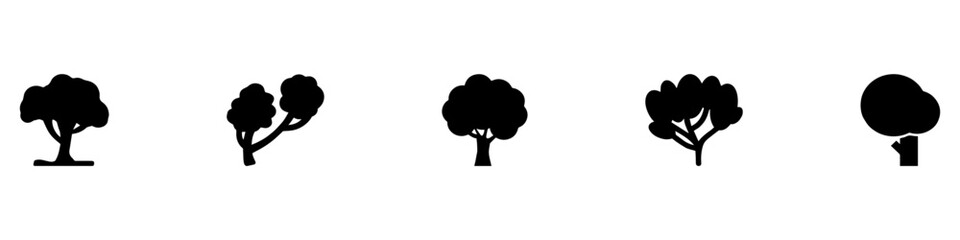 Tree simple silhouettes. Tree silhouettes. EPS 10
