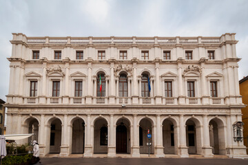 Fototapeta premium Bergamo Alta, the medieval city, and the Piazza Vecchia with the town council house.