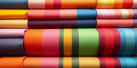 Colorful textile swatch catalog with a variety of vibrant fabrics arranged neatly as a background, textile, textile, sewing
