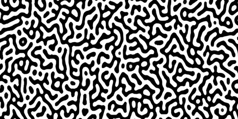 Abstract truing organic wallpaper Turing reaction diffusion monochrome seamless pattern .Monochrome Turing reaction background .Natural seamless line pattern. Linear design with biological shapes