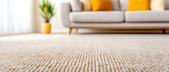 Beige carpet in modern living room