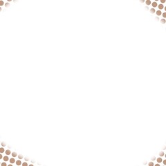 Gradient frame with brown dots on corners on white background. Stylish minimalistic design. Suitable for postcards, business cards, presentations, templates and web design.