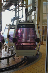 At top station of Mazzaro Taormina cable car. Messina, Sicily, Italy