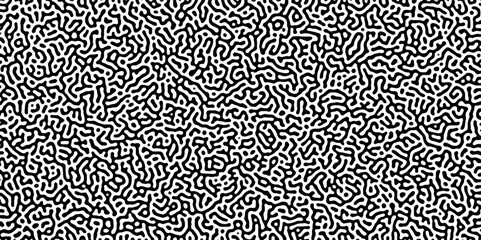 Abstract truing organic wallpaper Turing reaction diffusion monochrome seamless pattern .Monochrome Turing reaction background .Natural seamless line pattern. Linear design with biological shapes