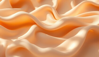 Obraz premium Smooth beige fabric waves creating serene soft textile texture